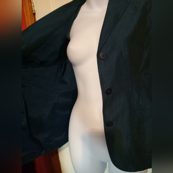 🛍️ BUNDLE ONLY 🛍️Petite Sophisticate Iridescent Blue Blazer - Picture 5 of 10